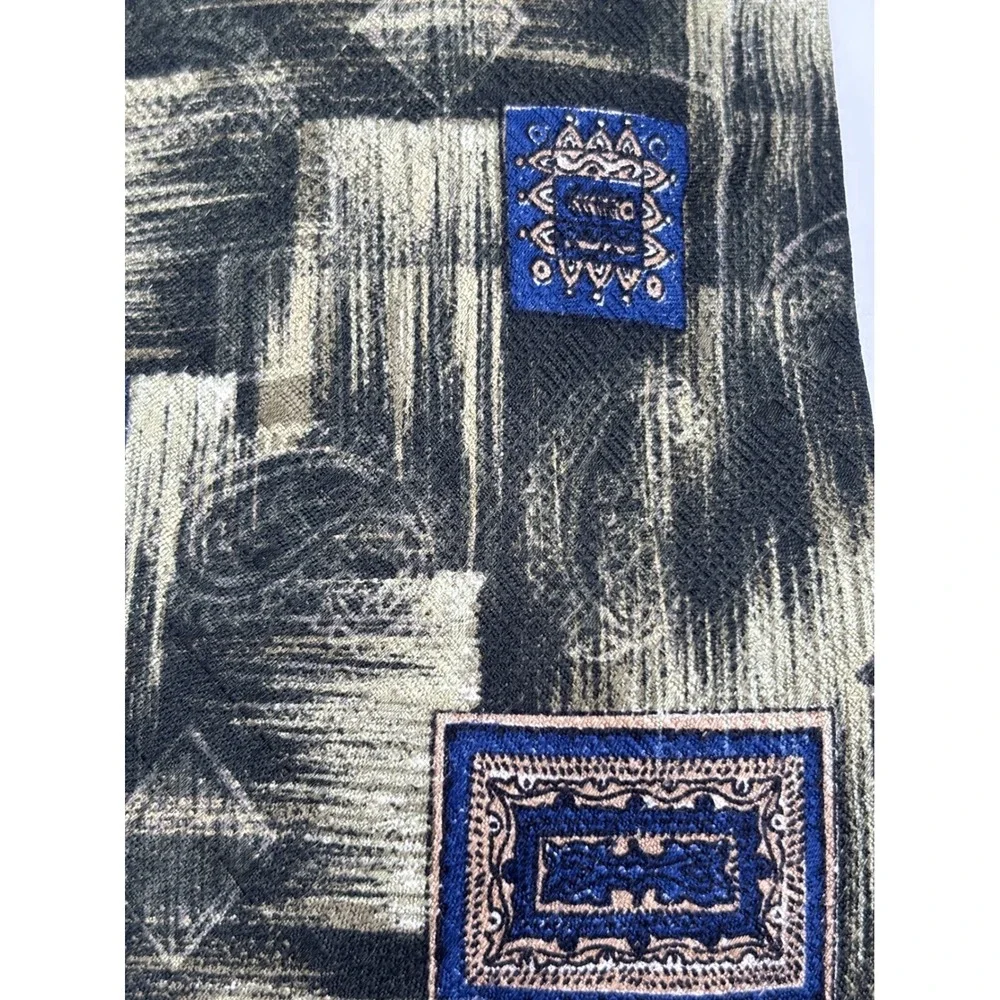 Nino Mori Made in Italy Abstract Geometric Silk Designer Necktie